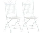 Lot de 2 Chaises de jardin - Métal / Métal - Blanc - Chezlova ERQU02983