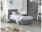Lit simple Artigeo Lit coffre avec revêtement en tissu Made in Italy Ouverture frontale adaptée pour matelas 80x190 cm Gris WLAJ81478