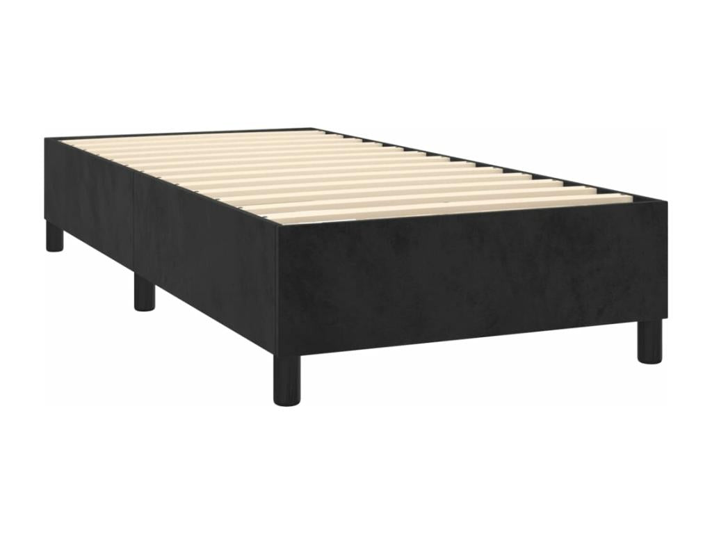 Sommier à Artigeo de lit matelas et LED Noir 90x200 cm Velours RDYW03803