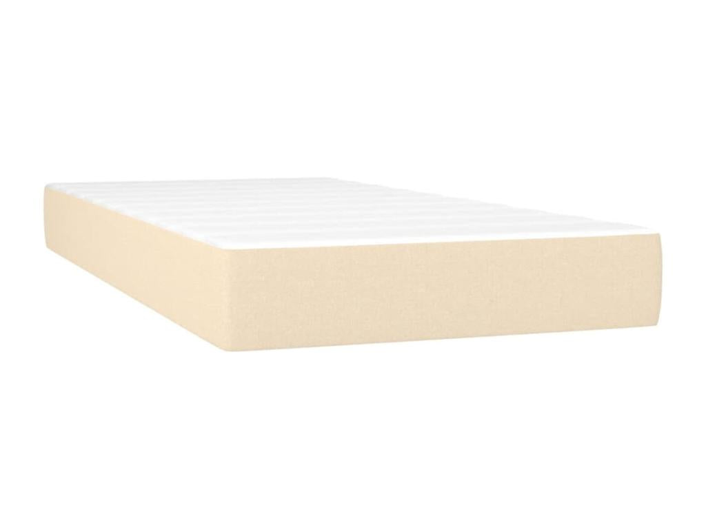 Lit à sommier tapissier avec matelas Crème 100x200 cm Tissu HUVR35468