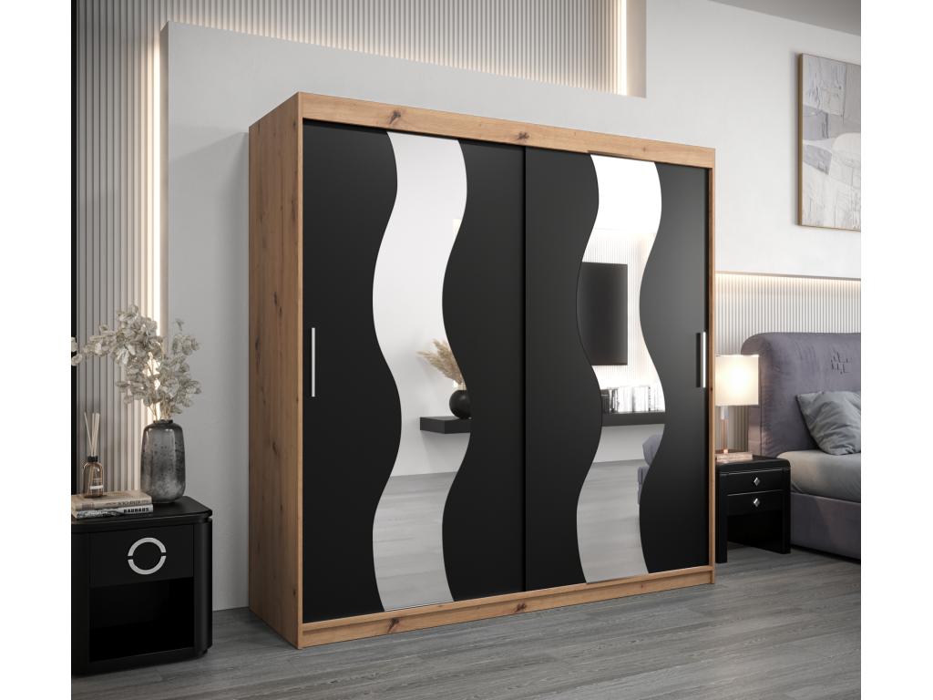 Armoire Chezlova À Portes Coulissantes 200/200/62 2 portes Chezlova/Noir KURH87345