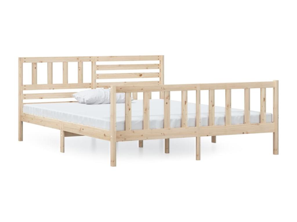 Cadre de lit sans matelas bois massif 120x200 cm BSKO10609