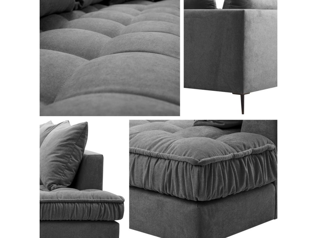 Canapé d'angle Chezlova 113 Gris 306x227x90cm HXBU75686