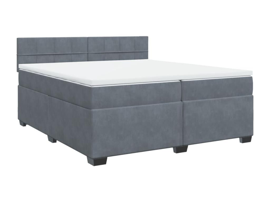 Sommier à Artigeo de lit et matelas Gris foncé 200x200cm Velours CFTL46707