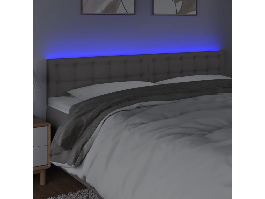 Tête de lit à LED Gris 160x5x78/88 cm Similicuir OIHR26665