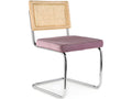 Chaise de salle à manger - tapissée de velours - Bois et rotin - Chezlova Rose DMPC62448