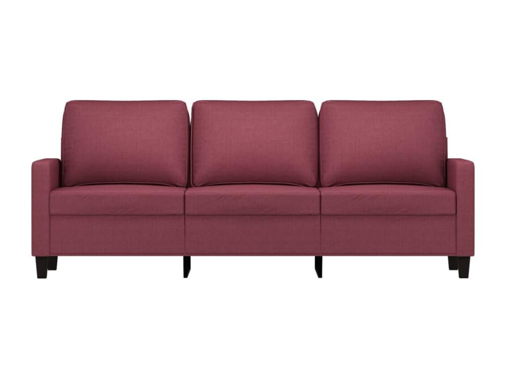 Canapé à 3 places Rouge bordeaux 180 cm Tissu RYJI75848