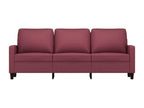 Canapé à 3 places Rouge bordeaux 180 cm Tissu RYJI75848