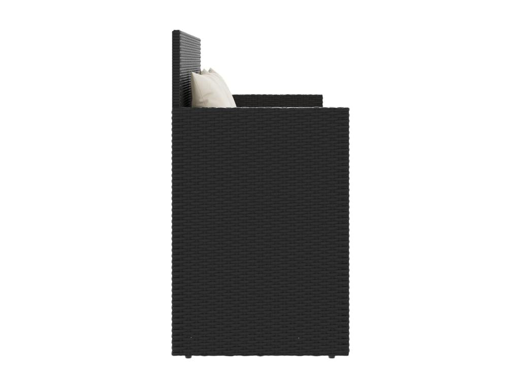 Banc de jardin avec coussins noir résine tressée SHUS78623