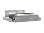 Cadre de lit avec tête de lit gris béton 180x200 cm YBYU00527