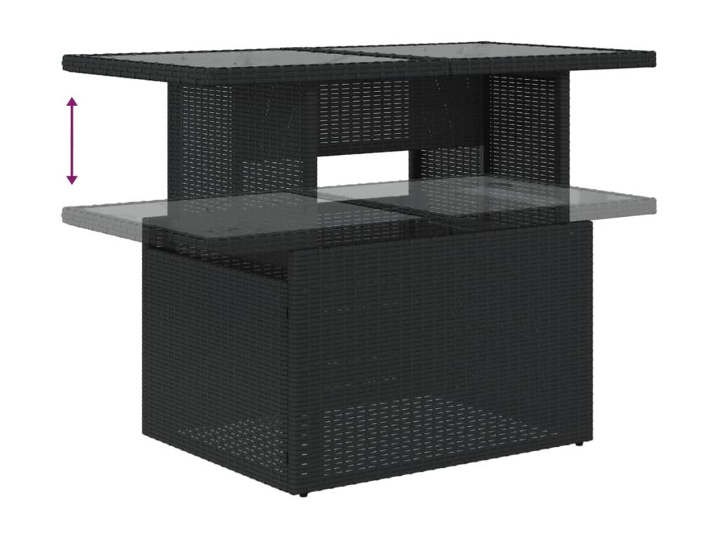 Salon de jardin 6 pcs avec coussins noir résine tressée BWJW93797