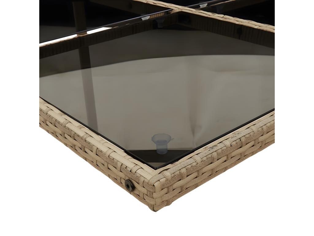 Ensemble à manger de jardin et coussins 15 pcs beige VEQK21372