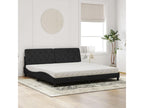 Lit avec matelas noir 200x200 cm velours MWEU87232