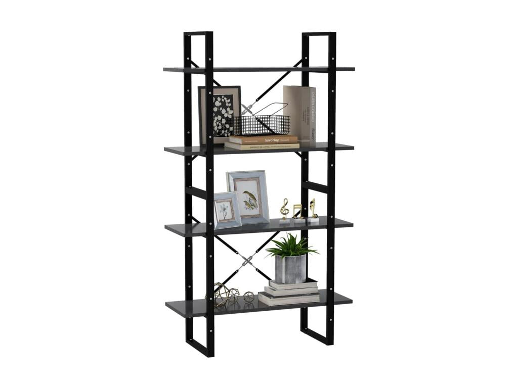 Bibliothèque à 4 niveaux Gris 80x30x140 OQDH47103