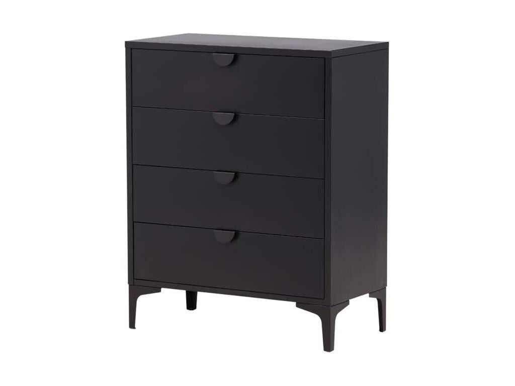 Commode Artigeo4 tiroirs noir. PNPH44505