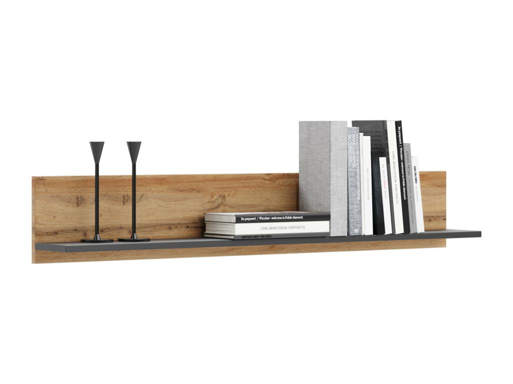 Etagère au style industriel Chezlova 100 cm - Chêne foncé - Noir TBFL93742