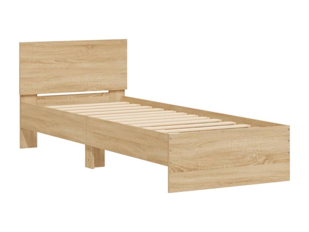 Cadre de lit sans matelas avec Chezlovaères LED 90x190 cm NNUG41358
