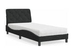Lit avec matelas noir 80x200 cm velours HYCR11293