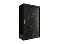 Armoire Chezlova 247 Noir mat - Marbre noir 200x120x62cm Portes d'armoire Glissement XMHI21857