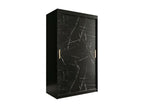 Armoire Chezlova 247 Noir mat - Marbre noir 200x120x62cm Portes d'armoire Glissement XMHI21857