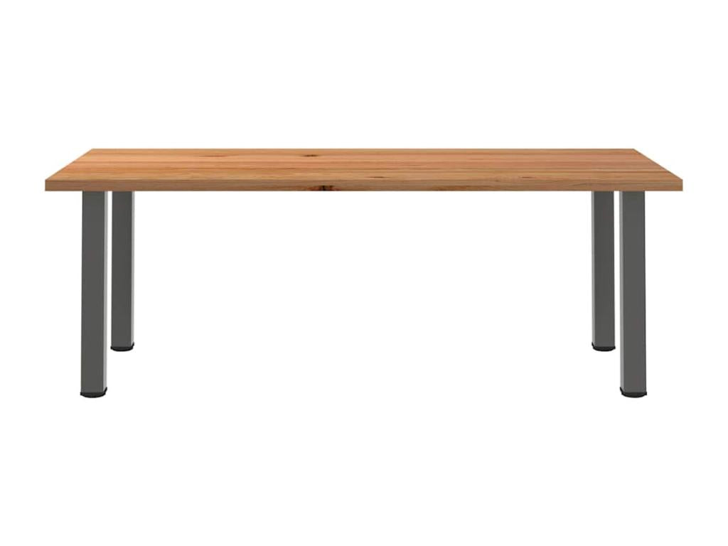 Table à manger marron clair bois de chêne massif rectangulaire WCIO29186