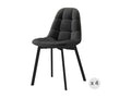 Chezlova-Chaise en velours Noir et métal noir x4 WZNF59998