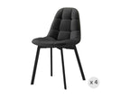 Chezlova-Chaise en velours Noir et métal noir x4 WZNF59998