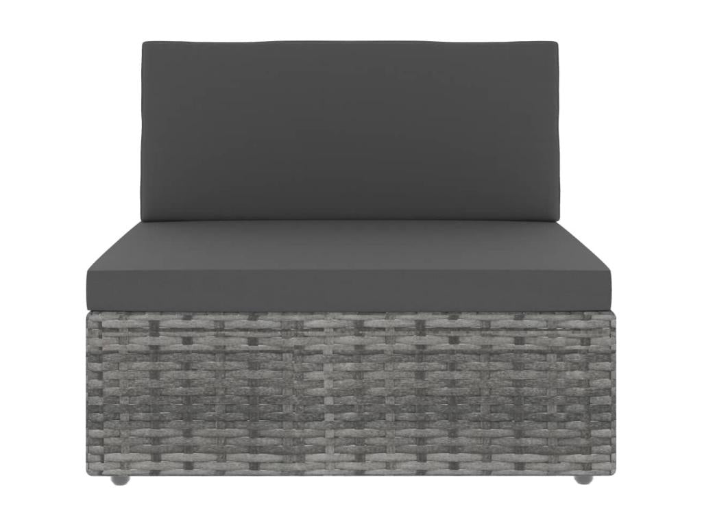 Salon de jardin 5 pcs Résine tressée Gris ZIAQ33916