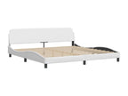 Lit avec matelas blanc 200x200 similicuir RSQQ10996