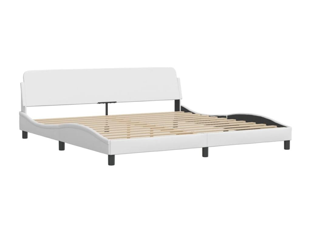 Lit avec matelas blanc 200x200 similicuir RSQQ10996