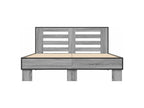 Cadre de lit Chezlova gris 120x190 bois d'ingénierie et métal HJOL37711