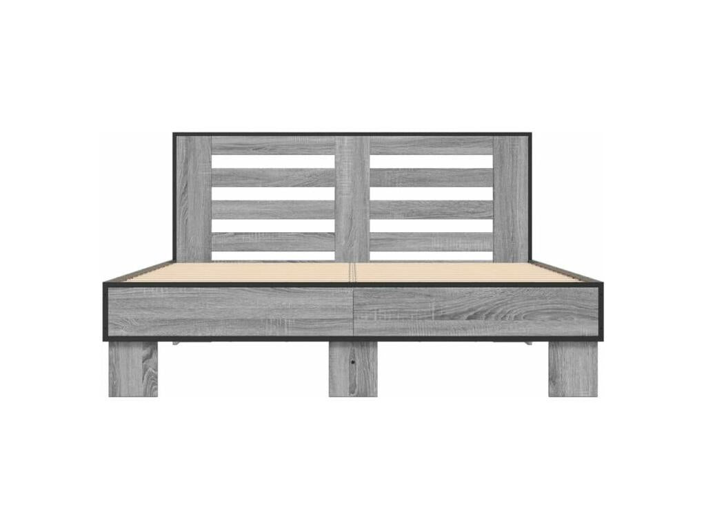 Cadre de lit Chezlova gris 120x190 bois d'ingénierie et métal HJOL37711