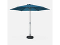 Parasol droit rond 300cm - Chezlova Bleu canard - mât central en aluminium orientable et Chezlova d'ouverture URFM03260