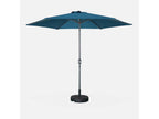 Parasol droit rond 300cm - Chezlova Bleu canard - mât central en aluminium orientable et Chezlova d'ouverture URFM03260