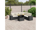 Salon de jardin 7 pcs avec coussins noir résine tressée HGLZ43297