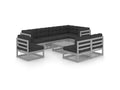 Salon de jardin 9 pcs avec coussins Bois de pin massif 80 NHFU40245