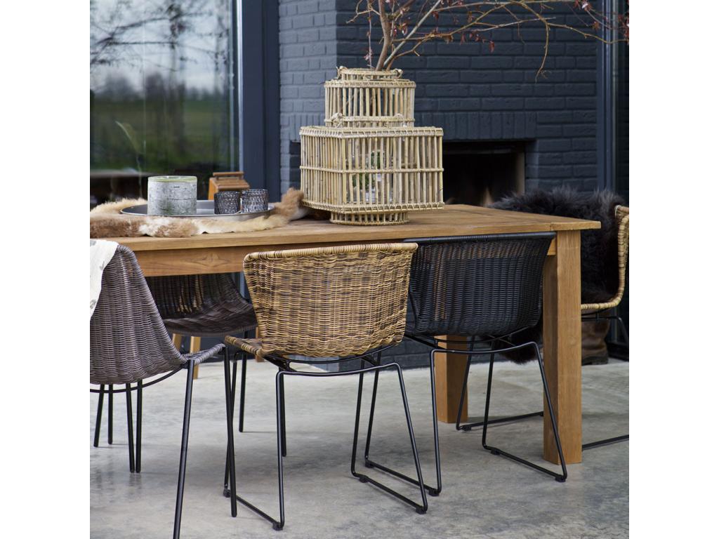 Chezlova - Lot de 2 chaises intérieur/extérieur en résine tressée - Noir AYRT31802