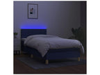Sommier à Chezlova de lit avec matelas et LED Bleu 90x200 Tissu QQXS30344