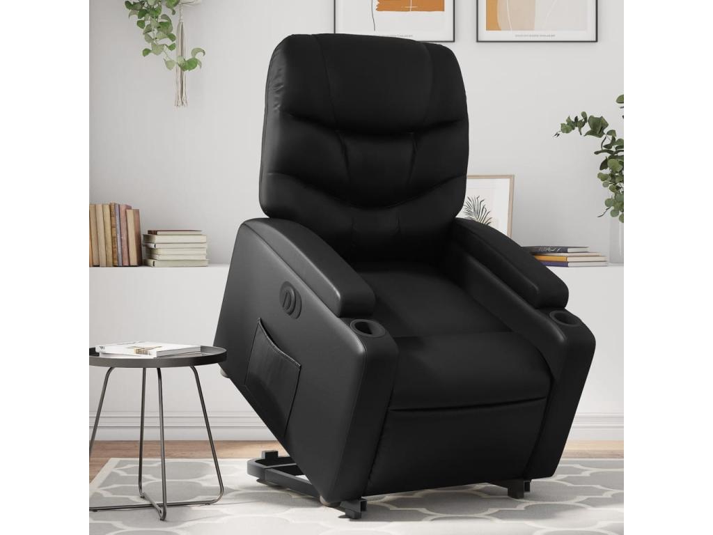Fauteuil inclinable électrique noir similicuir SNUK56153