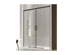 Paroi de douche 2 verres fixes 2 portes coulissantes GLASÉ profil noir mat 170 cm LPAF37175