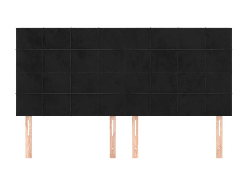 Têtes de lit 4 pcs Noir 100x5x78/88 cm Velours UERA93572