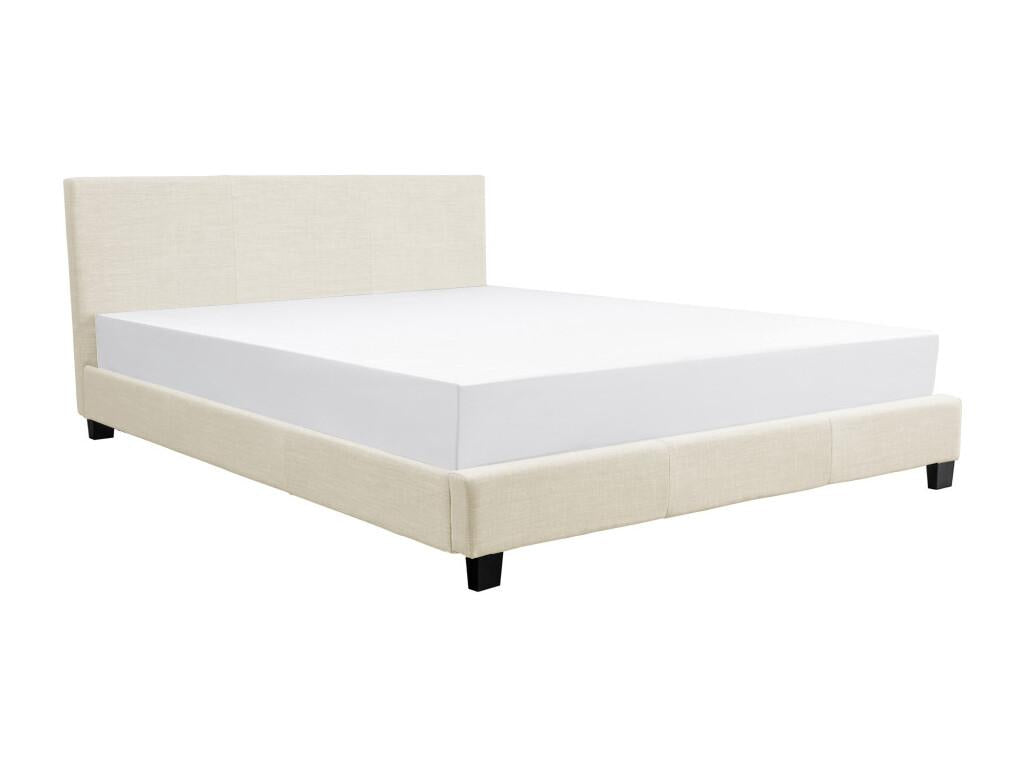 Cadre de lit Chezlova avec tête de lit et sommier à Chezlova en tissu - Beige Largeur - 140 cm PPCN72404