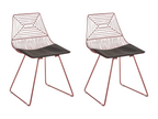 Lot de 2 chaises de salle à manger BEATTY Métal Rose doré NZJW83546