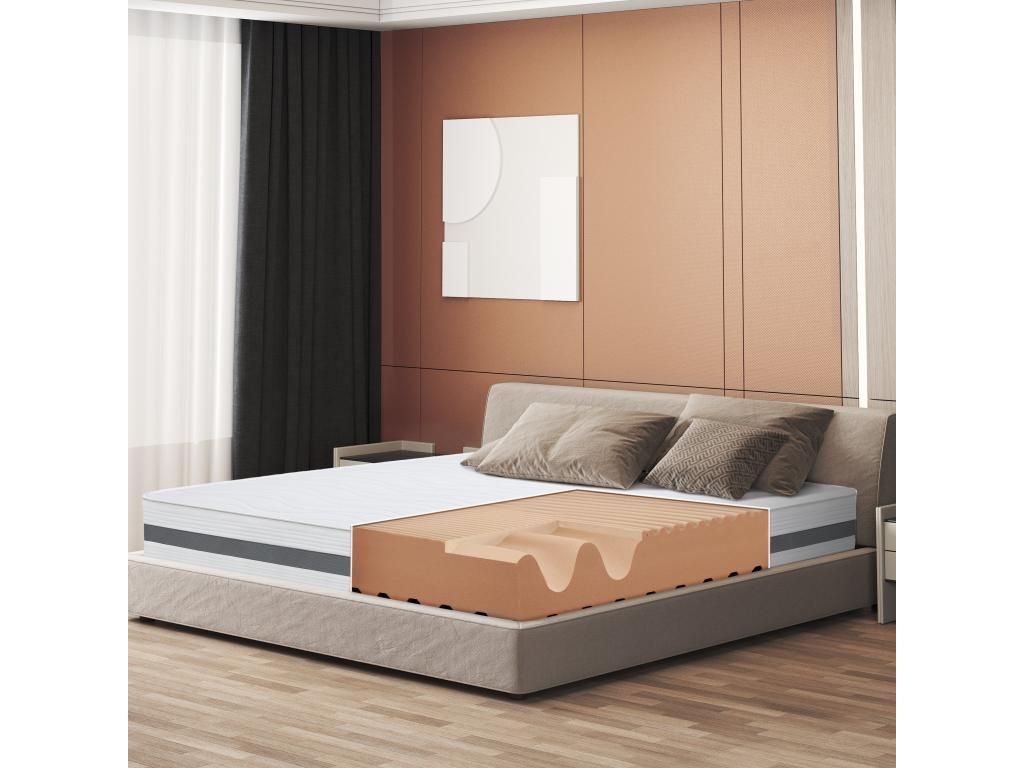 Matelas Double150x195 à mémoire orthopédique - Hauteur 25 cm - Fabriqué en Italie UEIP22246