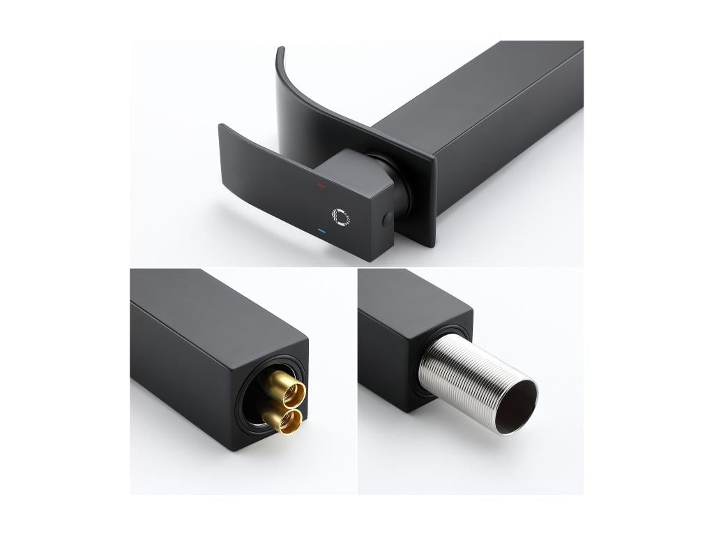 2PCS Artigeo max Robinet de Lavabo Artigeo Noir Robinet de Lavabo de Comptoir à Poignée Unique Pour SDB Mitigeur de Lavabo Design Moderne EU Modèle AVGC02623