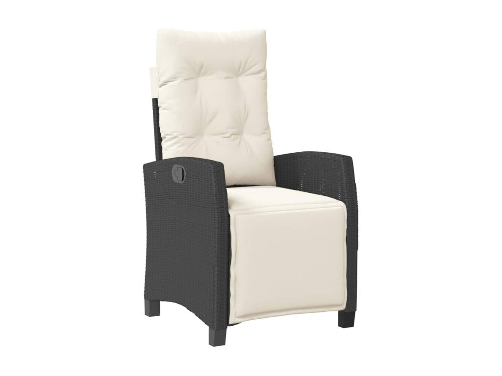 Ensemble à manger de jardin coussins 5 pièces Noir Résine tressée XNCF26746