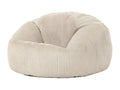 Pouf classique en velours tricoté beige galet - Chezlova IGYL19116