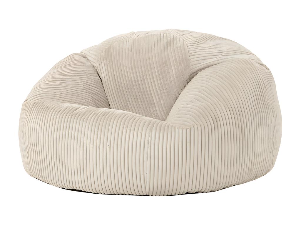Pouf classique en velours tricoté beige galet - Chezlova IGYL19116