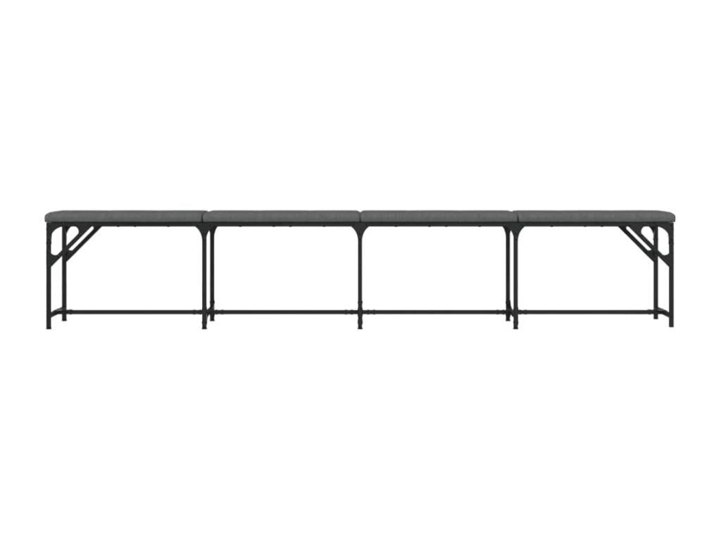 Banc à manger gris foncé 248x32x45 acier et tissu LQLS73822