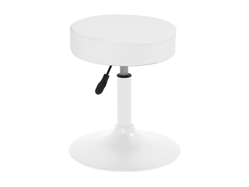 Tabouret de travail simili cuir rembourré moussepivotant hauteur réglable 43 à 57 cm YU Blanc LTRL99292